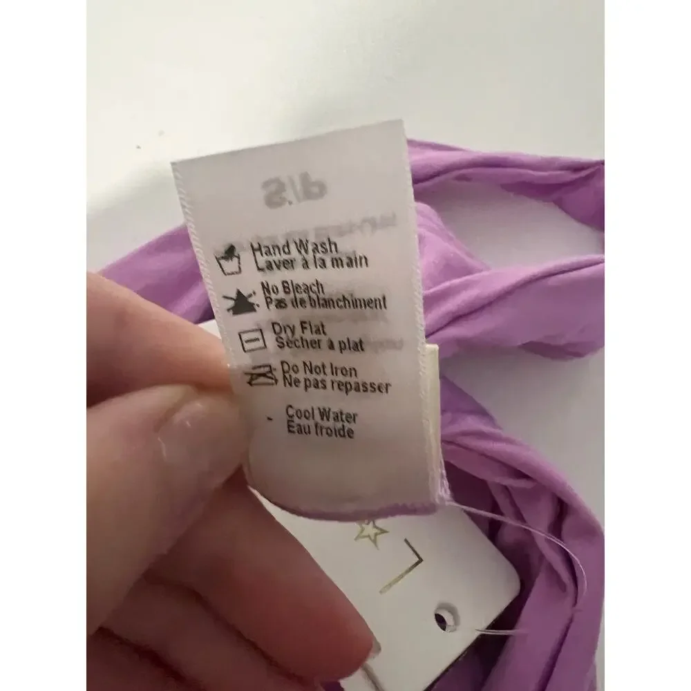 NWT L*Space Women's Cabana Bitsy Bikini Swim Bottom High Leg Jewel Purple Size S